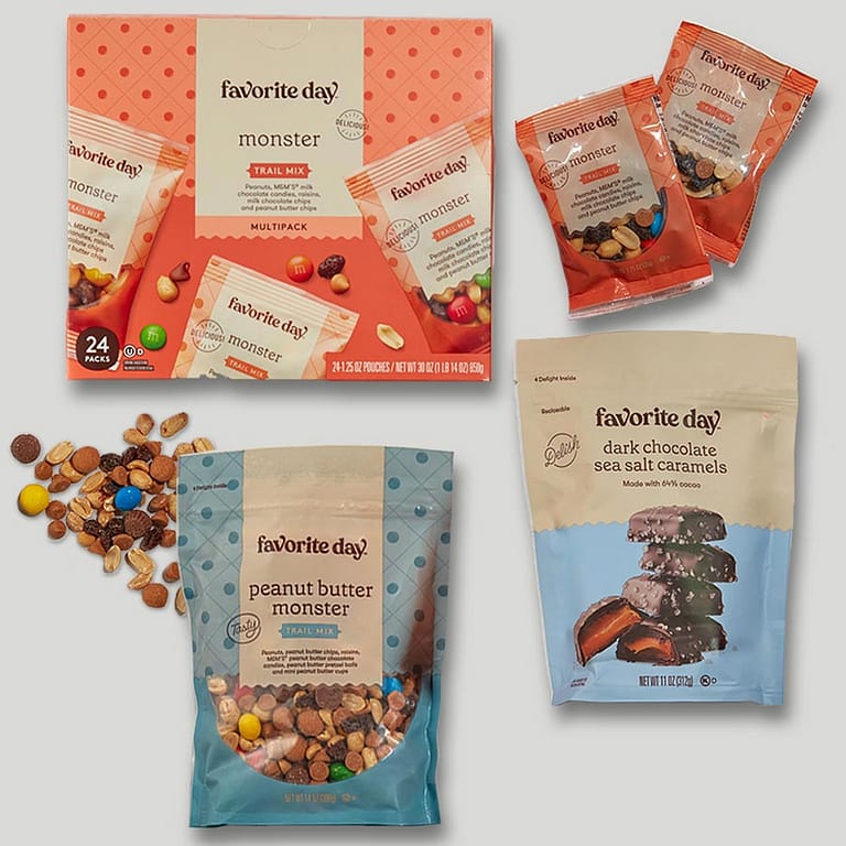 Custom snack food packaging options.