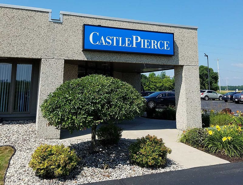 CastlePierce sign on the front of a building.